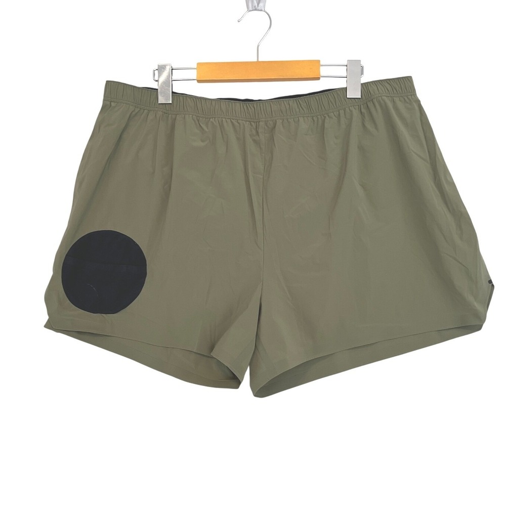 Vollebak Race to Zero Running Shorts Mens XXL Olive Green Performance Athletic